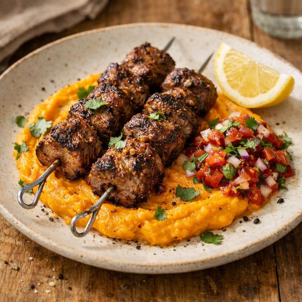 Brochettes d'agneau marinées