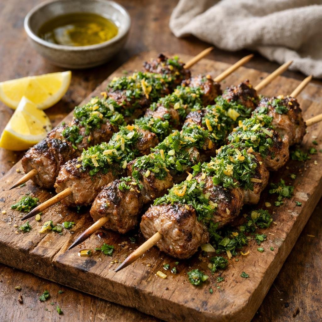 Brochettes d'agneau marinées