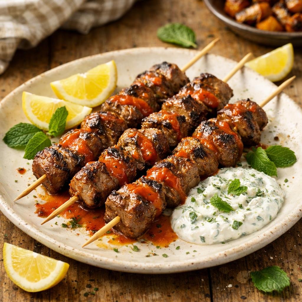 Brochettes d'agneau menthe