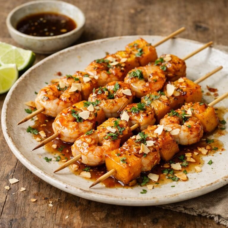 Brochettes de gambas