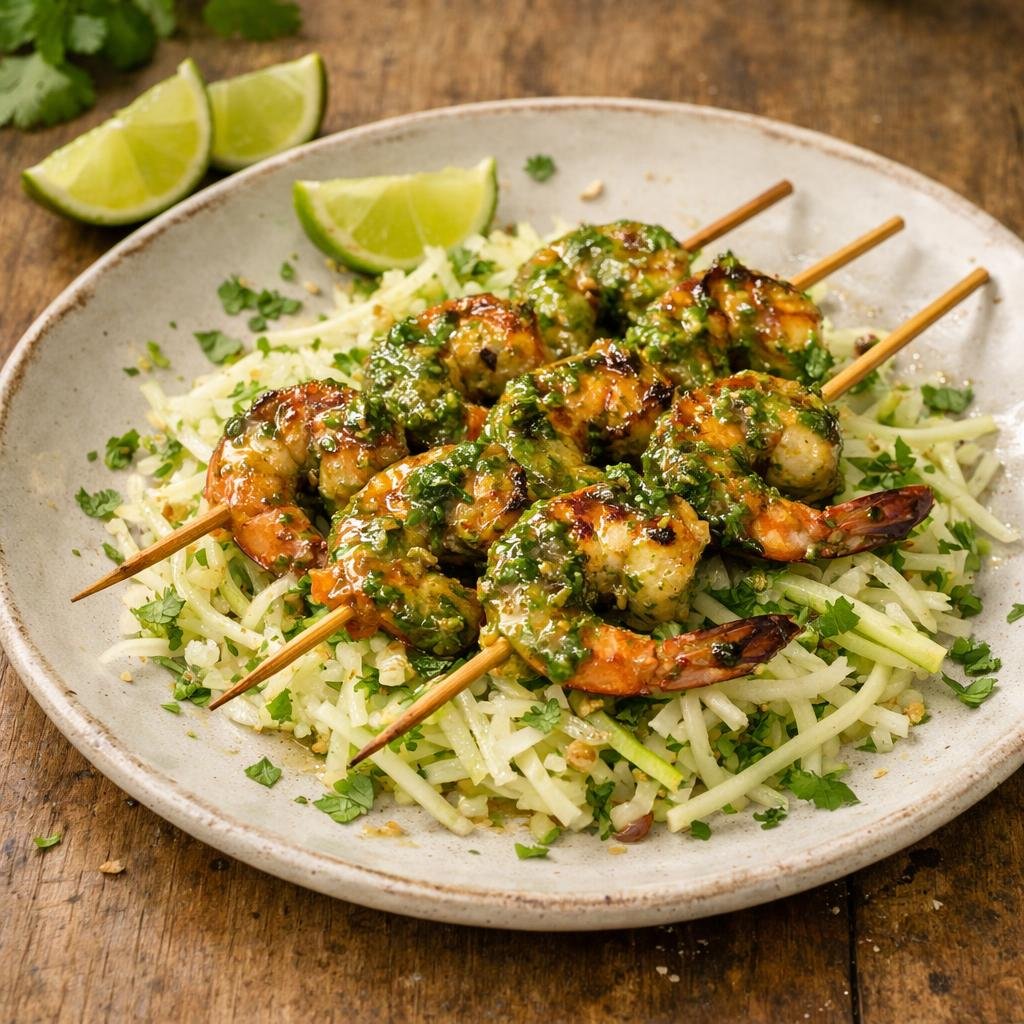 Brochettes de gambas