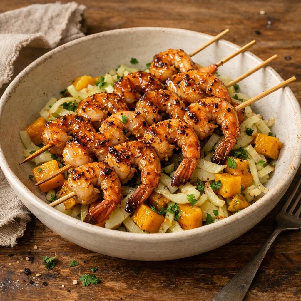 gambas miel-poivre