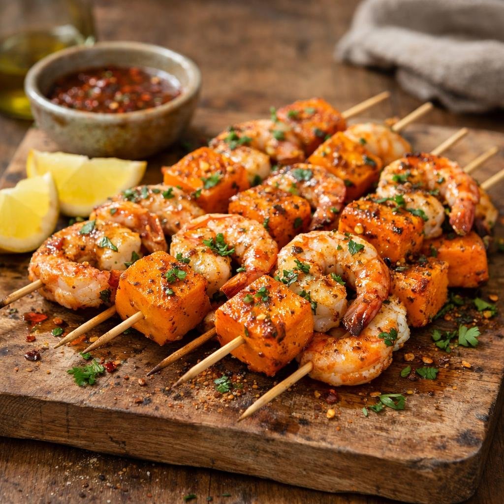 Brochettes de gambas