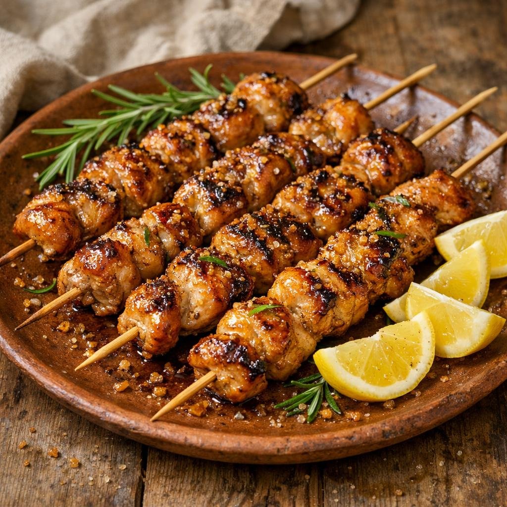 Brochettes de lapin romarin