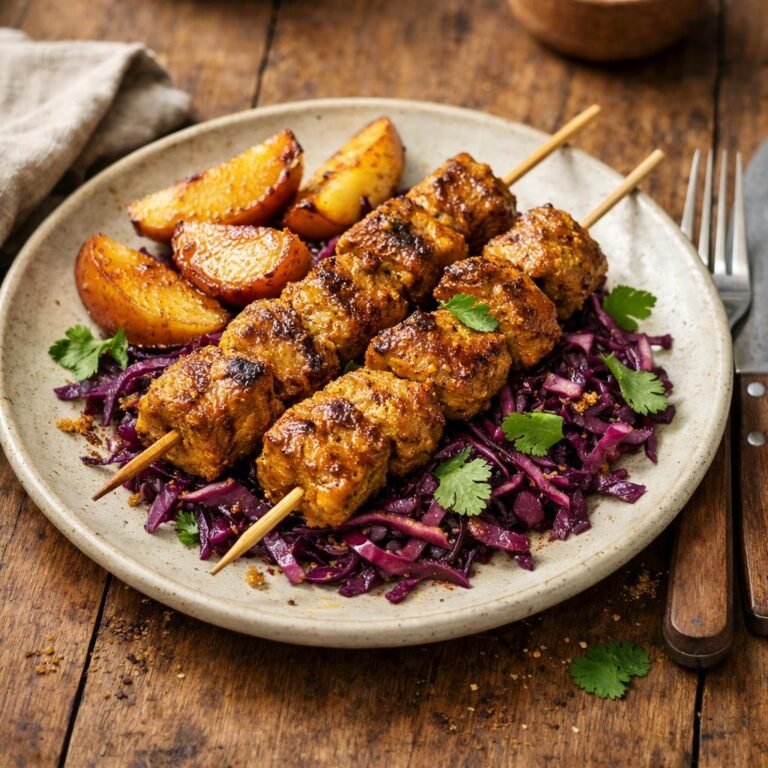 brochettes de porc au curry
