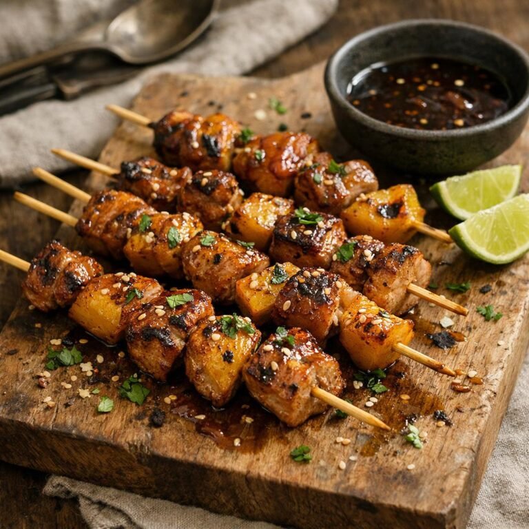 Brochettes de porc & coing