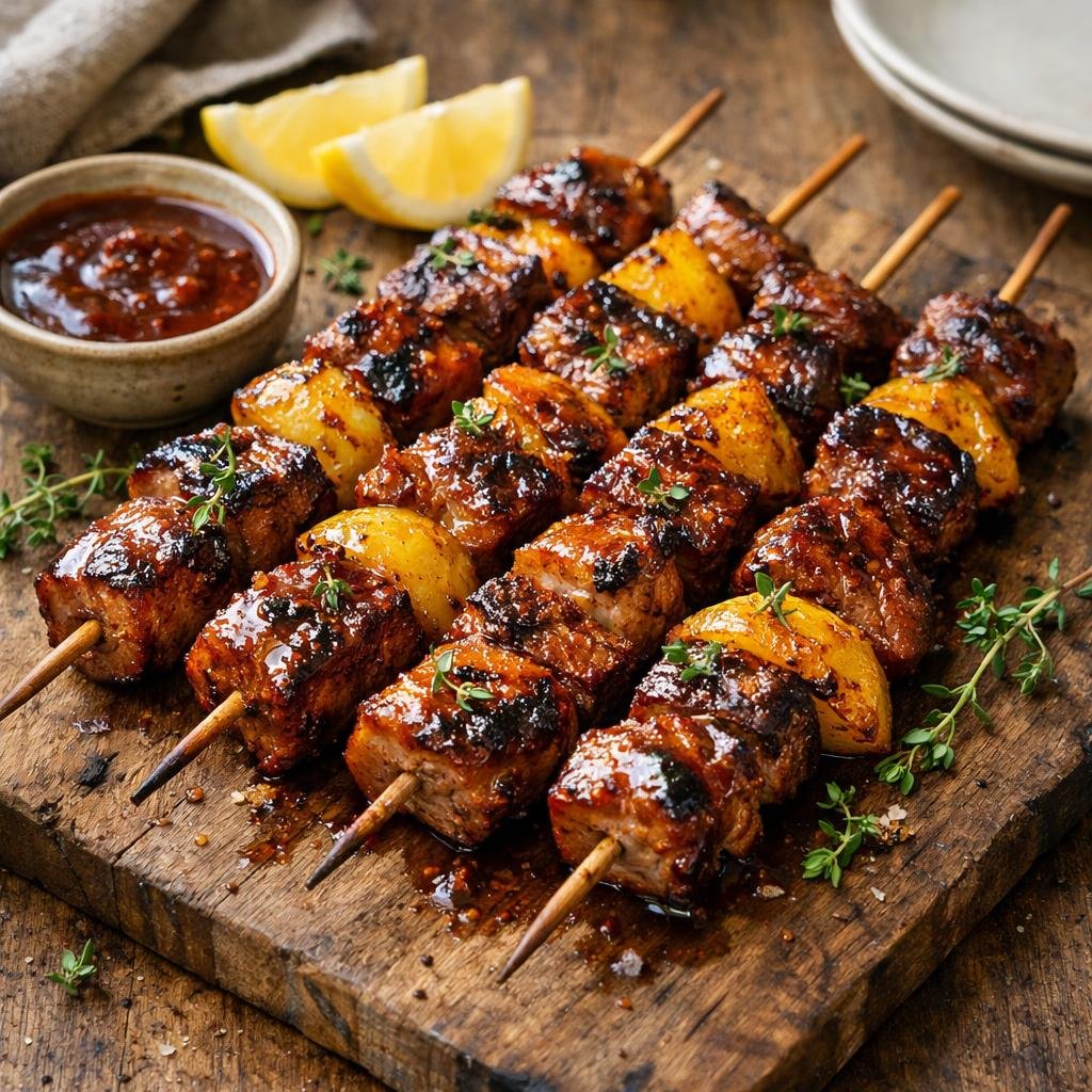 Brochettes de porc chipotle