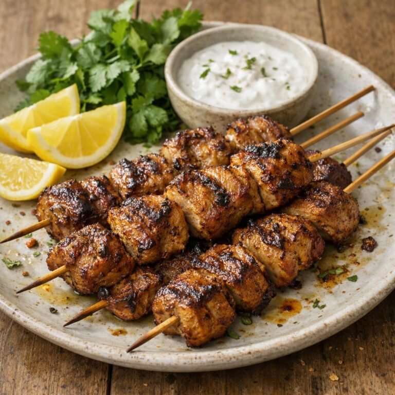 brochettes de porc marinées