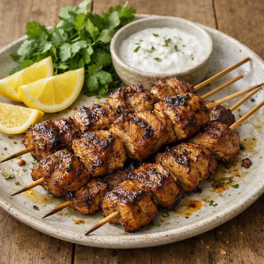 brochettes de porc marinées