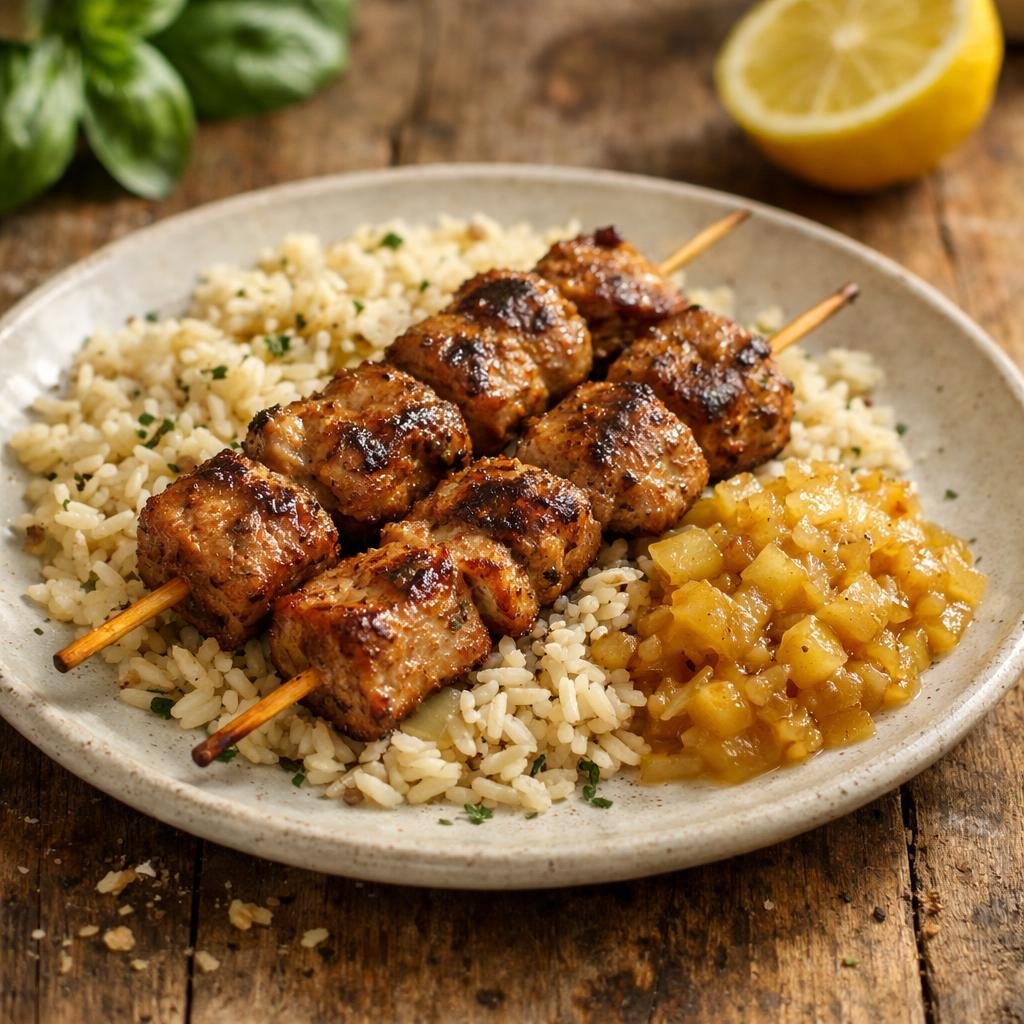 Brochettes de porc marinées