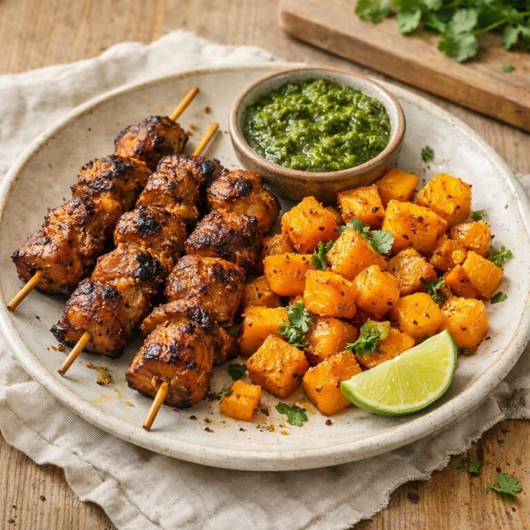 Brochettes de porc tandoori