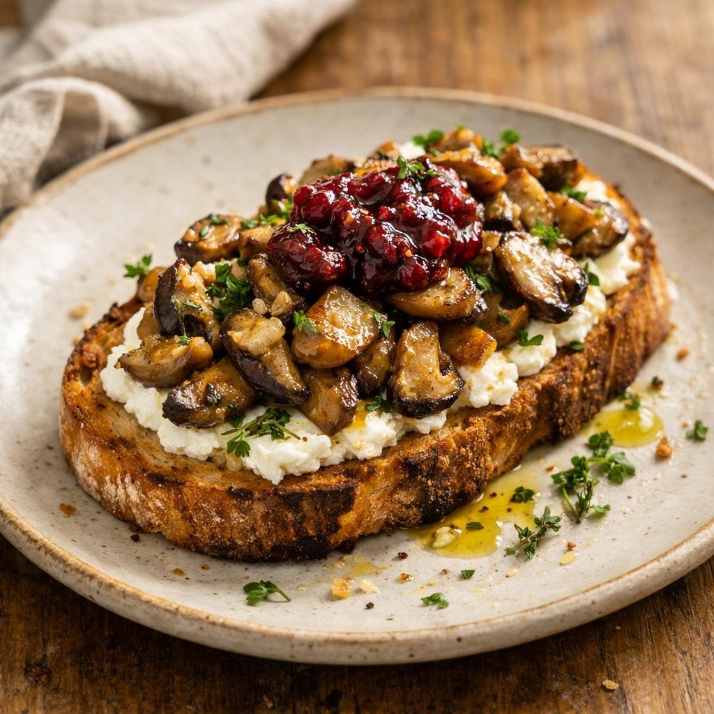 Bruschetta cèpes ricotta