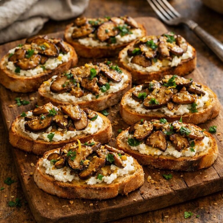 Bruschette cèpes ricotta