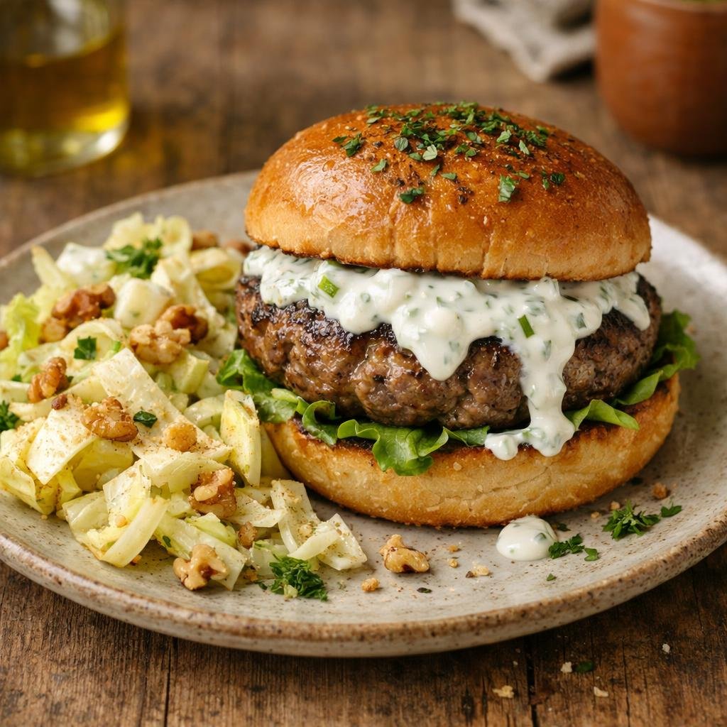 Burger d'agneau lavande