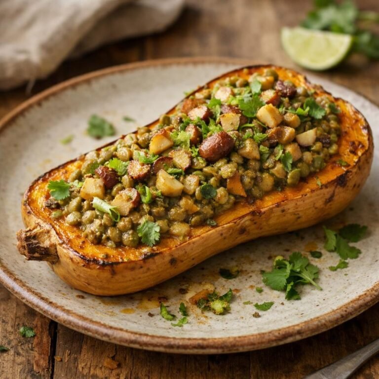 butternut farcie lentilles