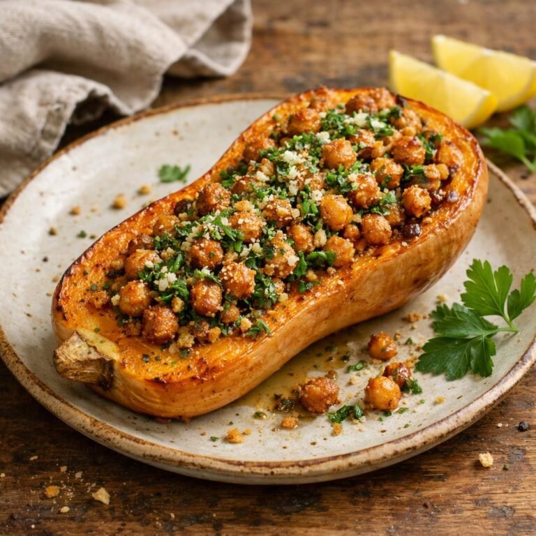 Butternut farcie pois chiches