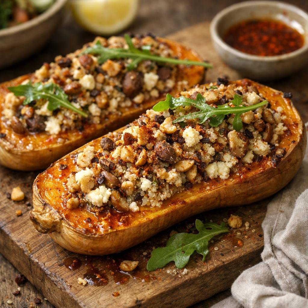 butternut farcie quinoa