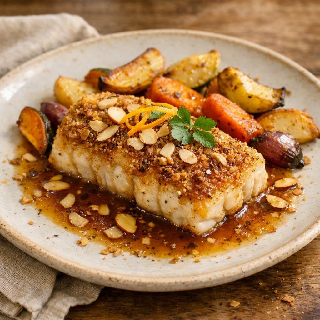 cabillaud en croûte d'amandes
