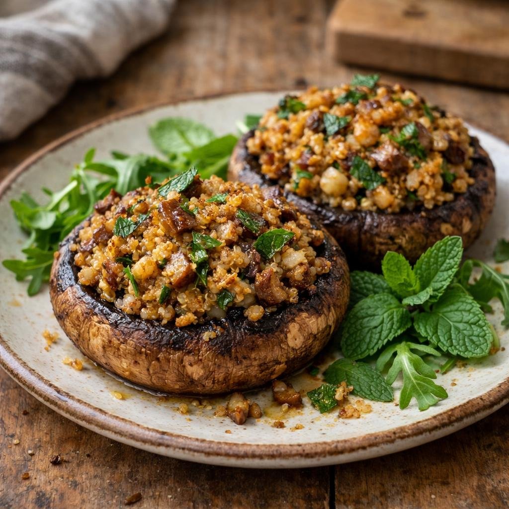 champignons farcis quinoa
