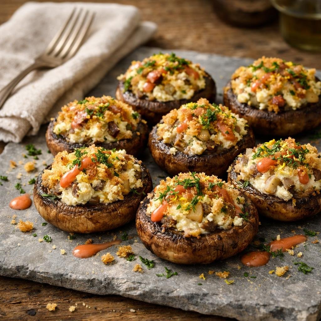Champignons farcis ricotta