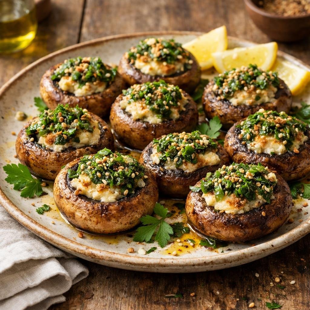 Champignons rôtis farcis
