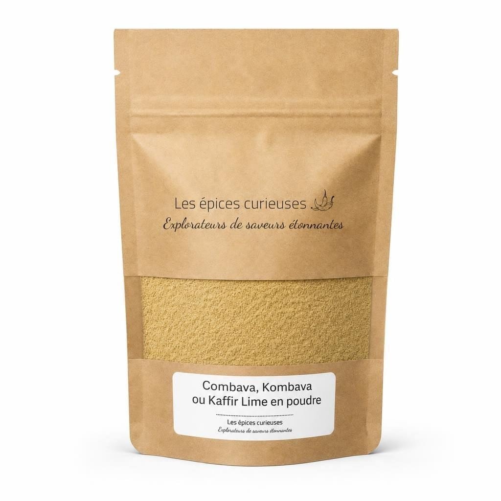 Combava, Kombava ou Kaffir Lime en poudre - Packaging - Les Épices Curieuses