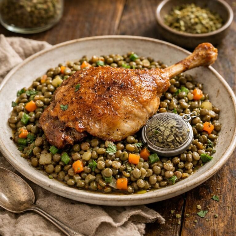 confit de canard lentilles