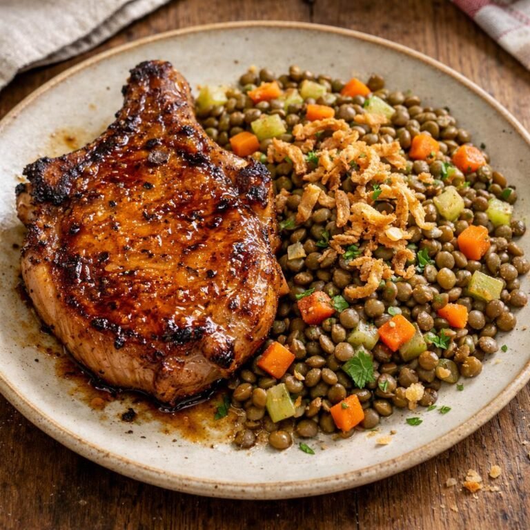 côte de porc caramélisée