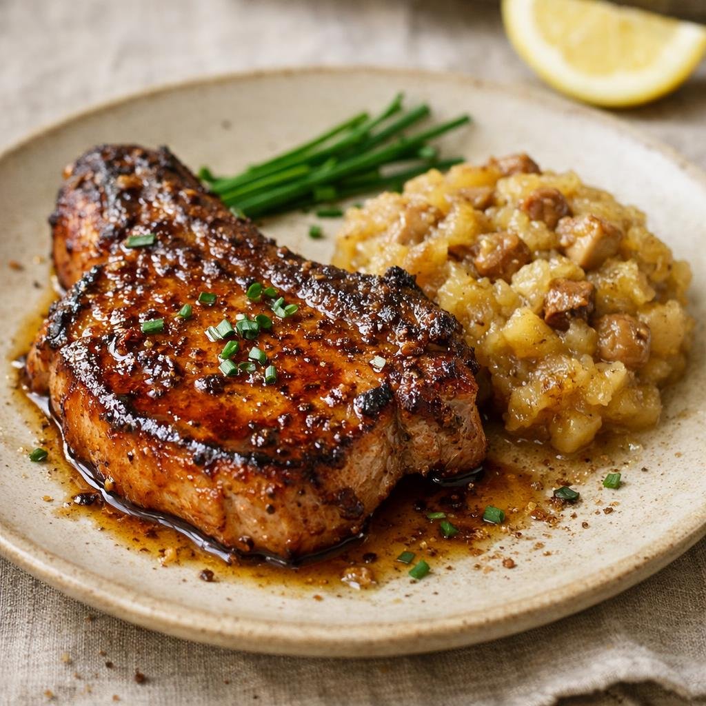 Côte de porc laquée