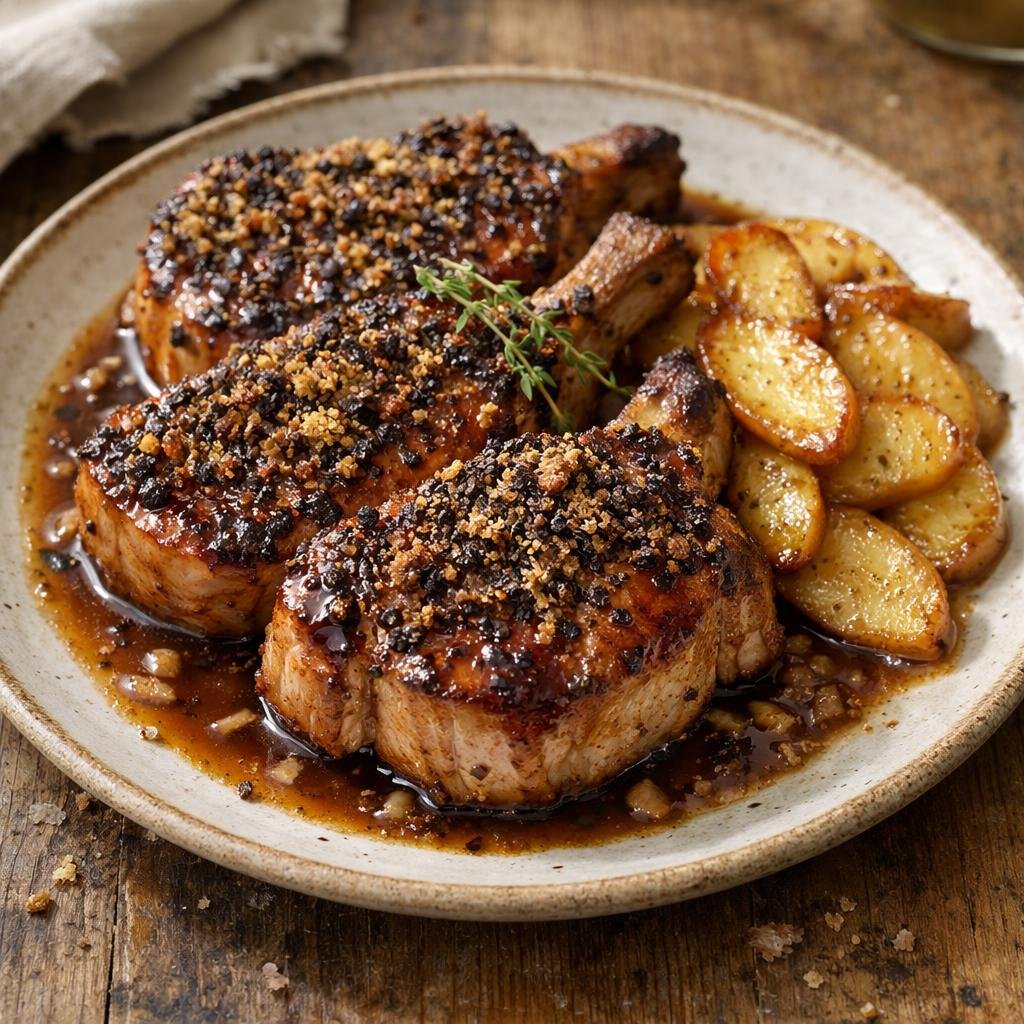 Côte de porc laquée