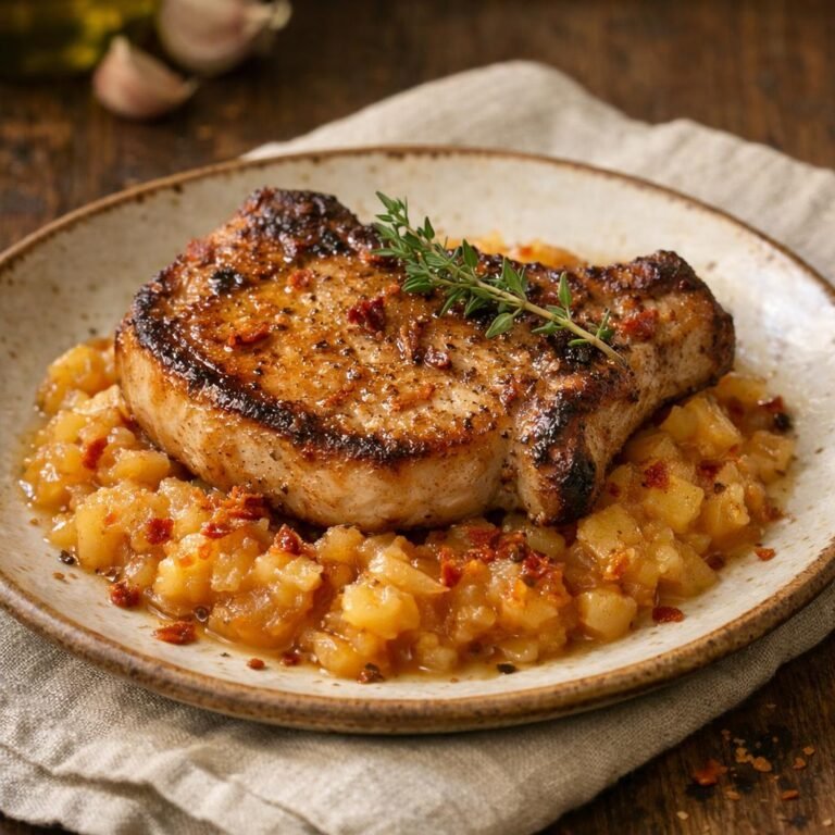 Côte de porc poêlée