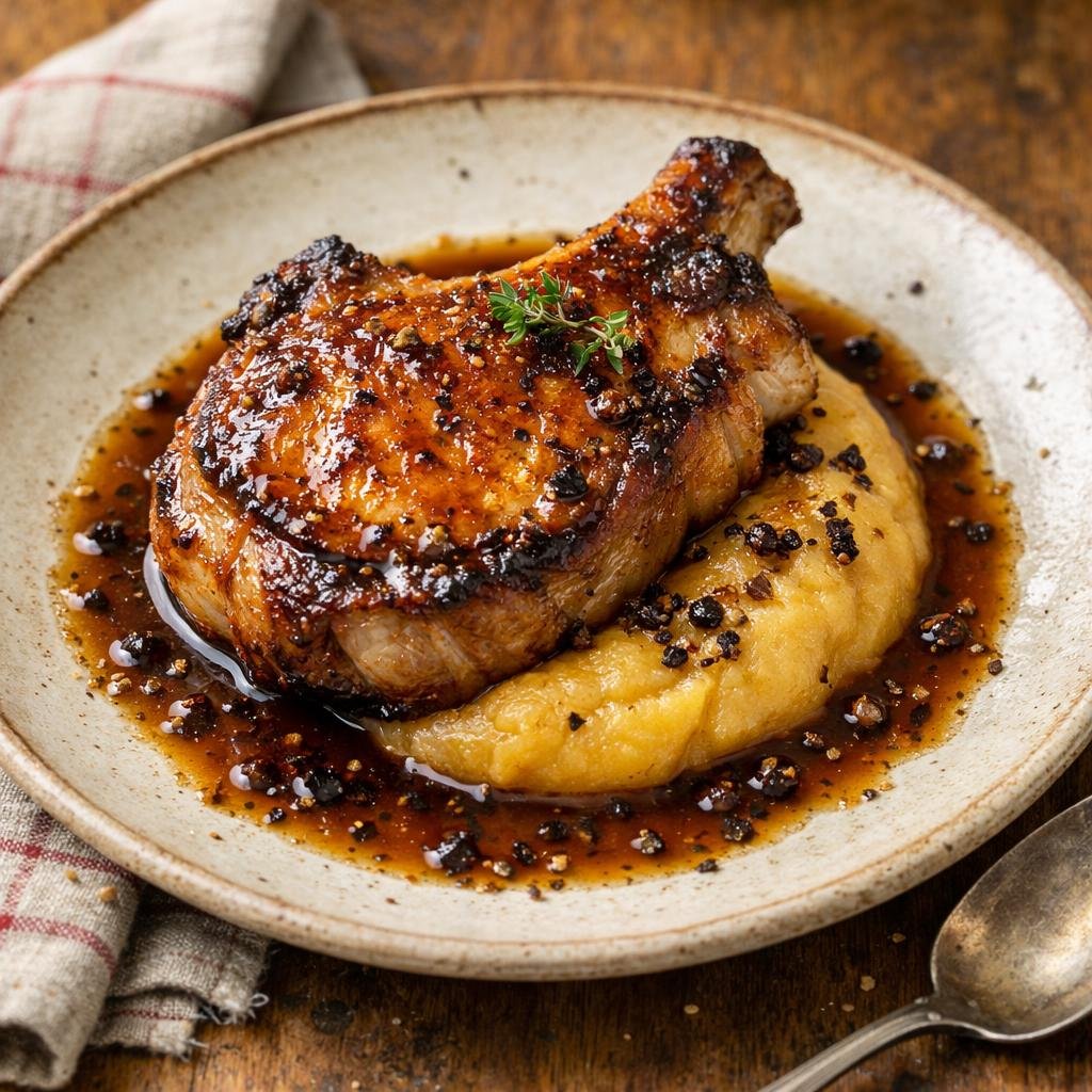 Côte de porc rôtie