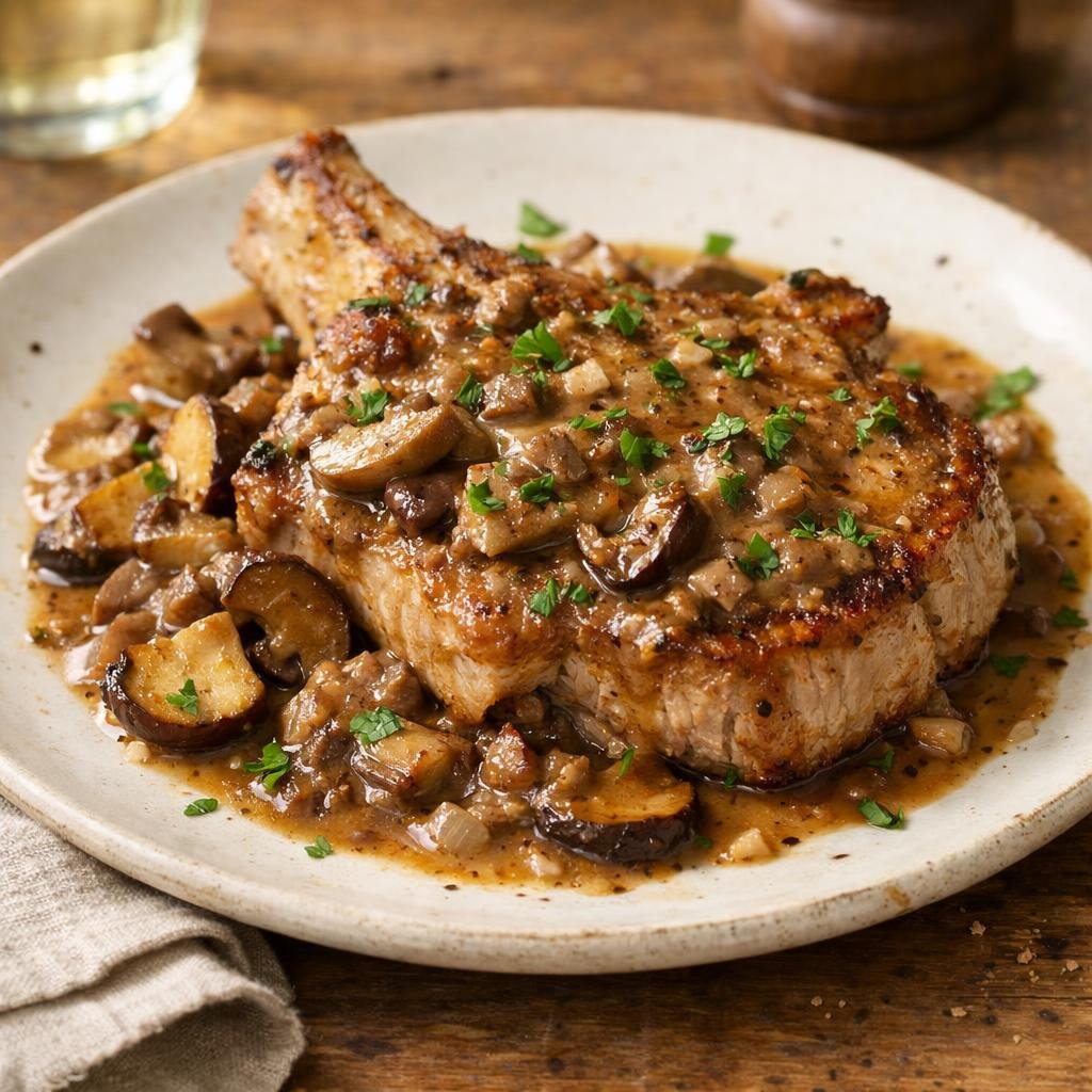 Côte de veau aux cèpes