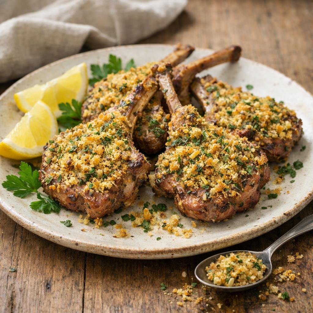 Côtelettes d'agneau croûtées