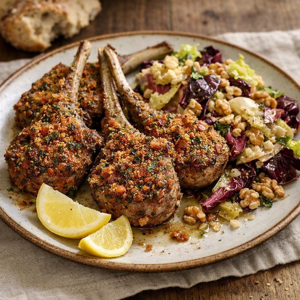 Côtelettes d'agneau tomate mozza