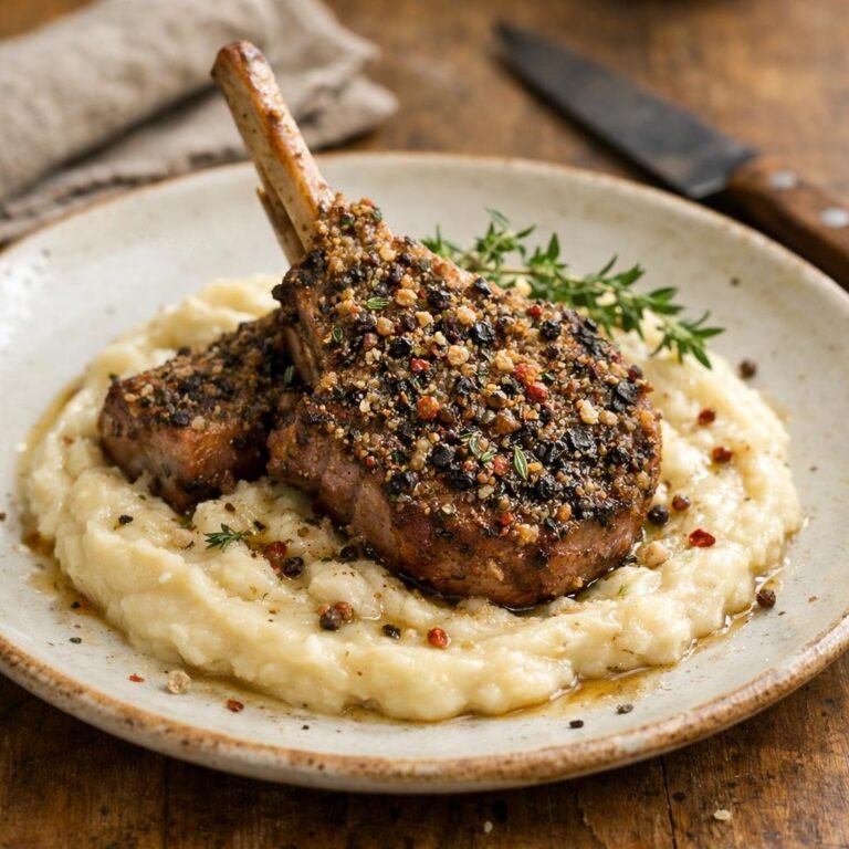 Côtelettes d'agneau poivrées