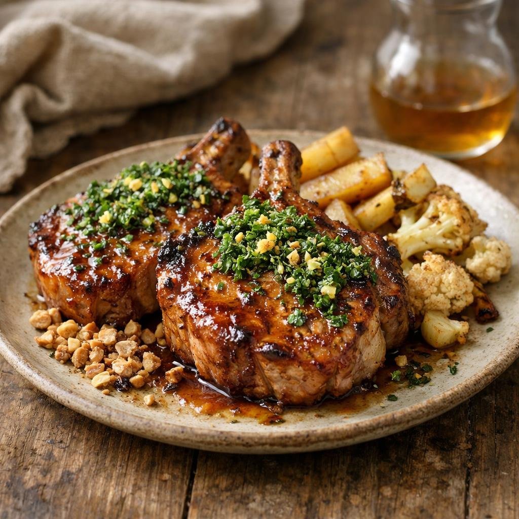 côtelettes de porc laquées