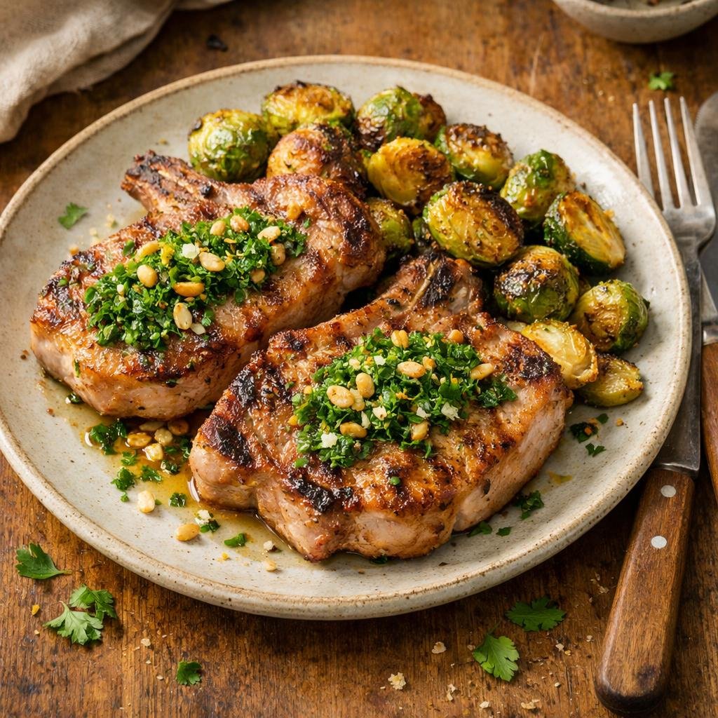 Côtelettes porc thym citronné