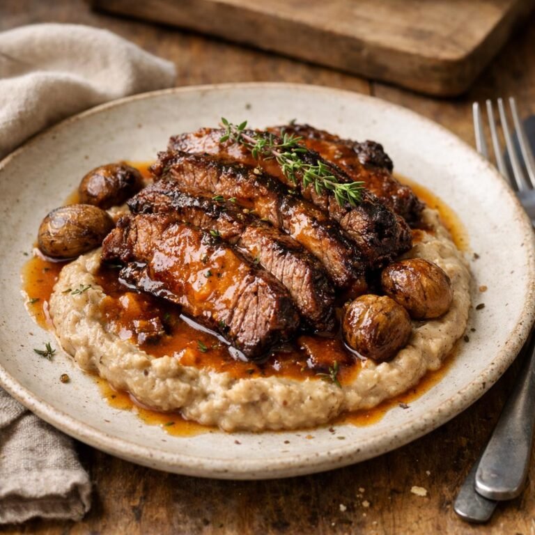 Côtes de bœuf braisées