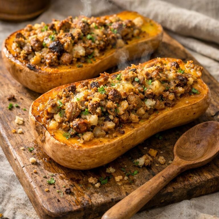 butternut farcie saucisse
