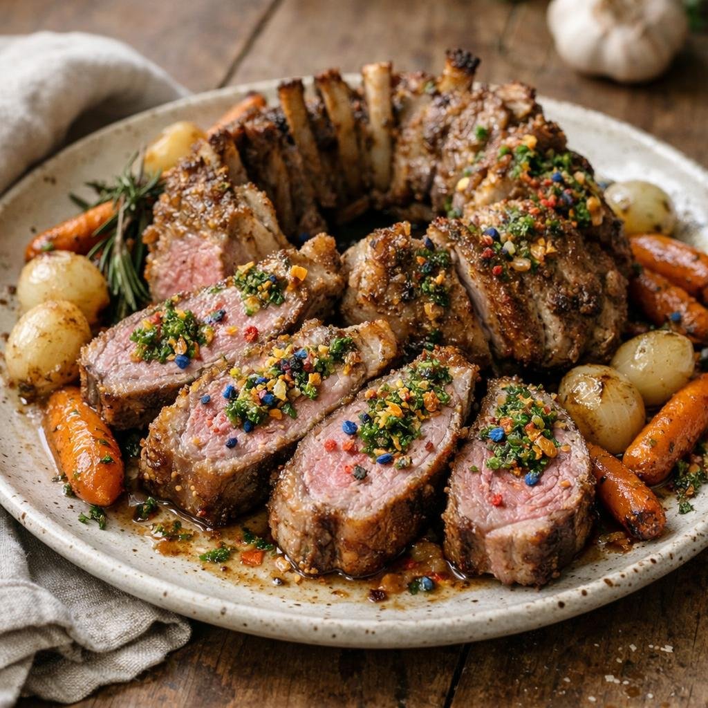 Couronne d'agneau rôtie
