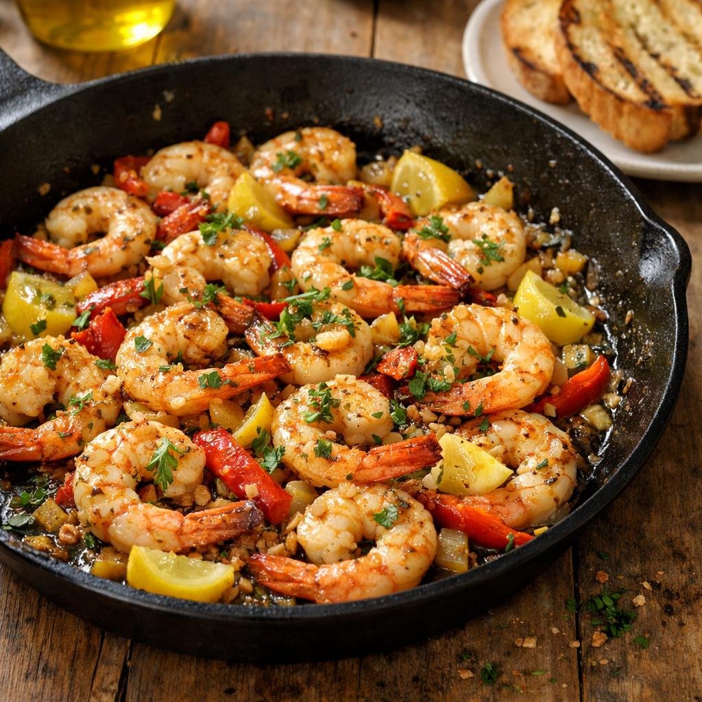crevettes poêlées méditerranéennes