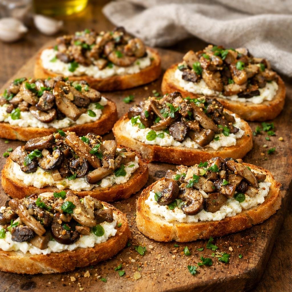 Crostini champignons ricotta