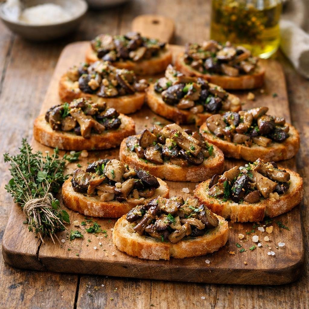 crostini champignons rôtis