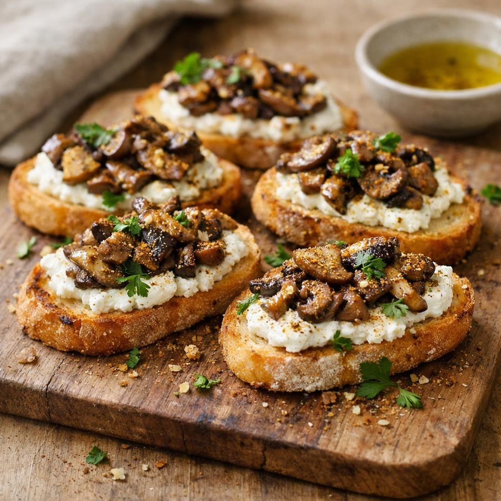 Crostini champignons sauvages