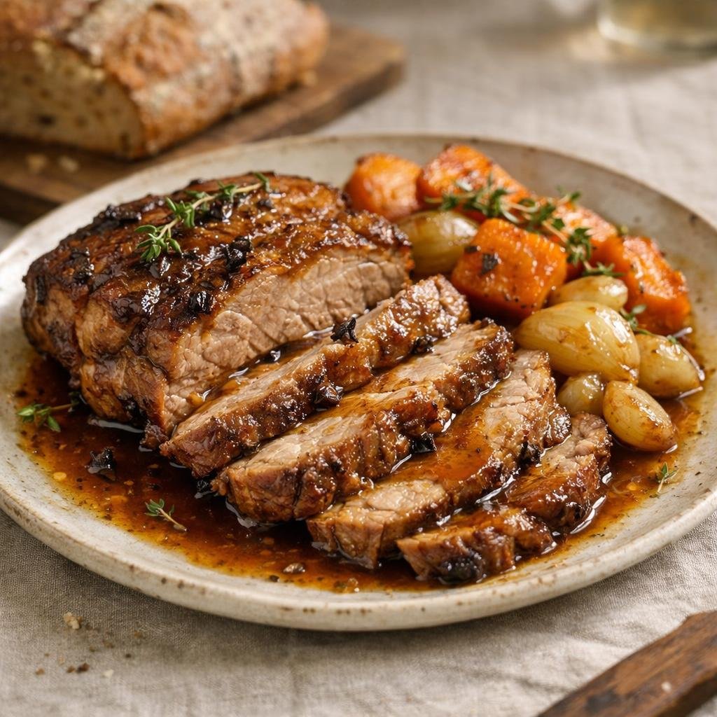 échine de porc confite