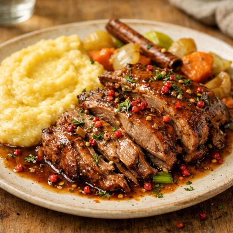 épaule d'agneau aux baies roses