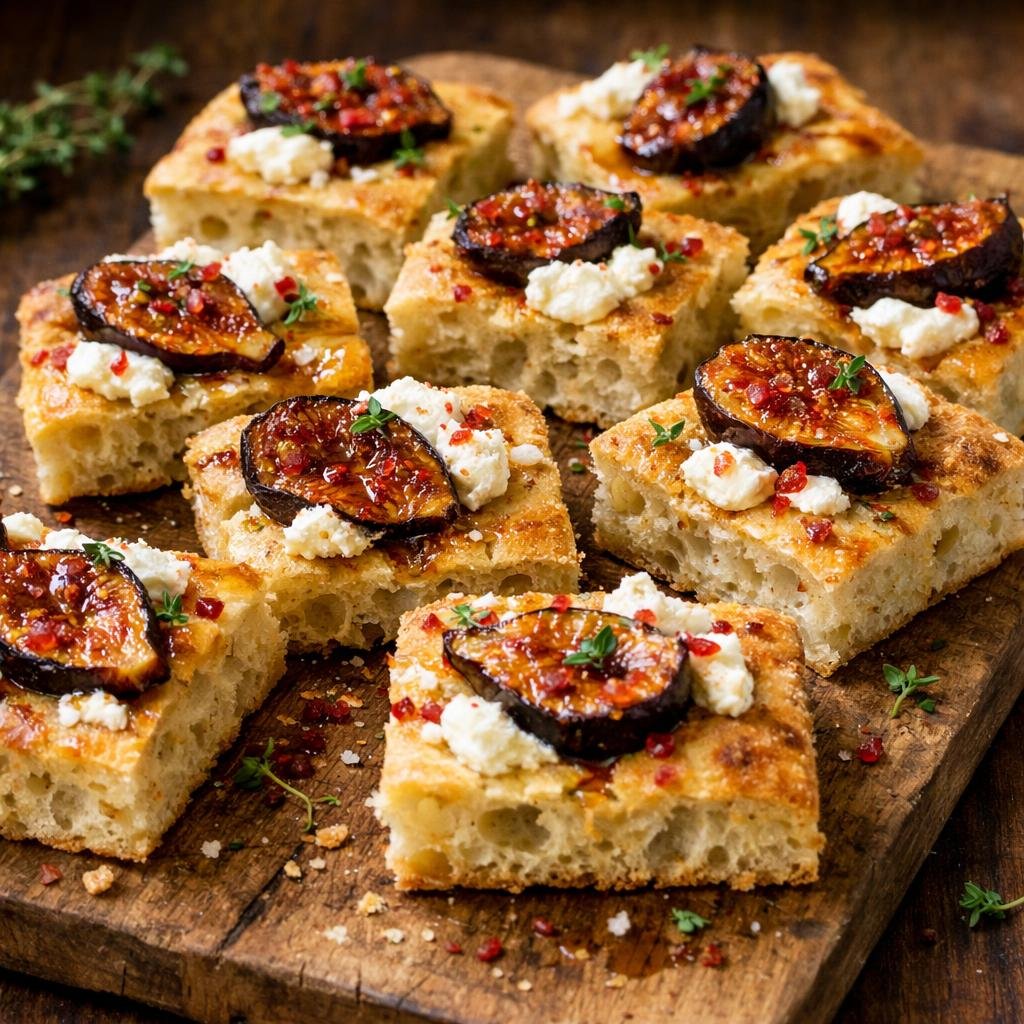 Focaccia ricotta figues