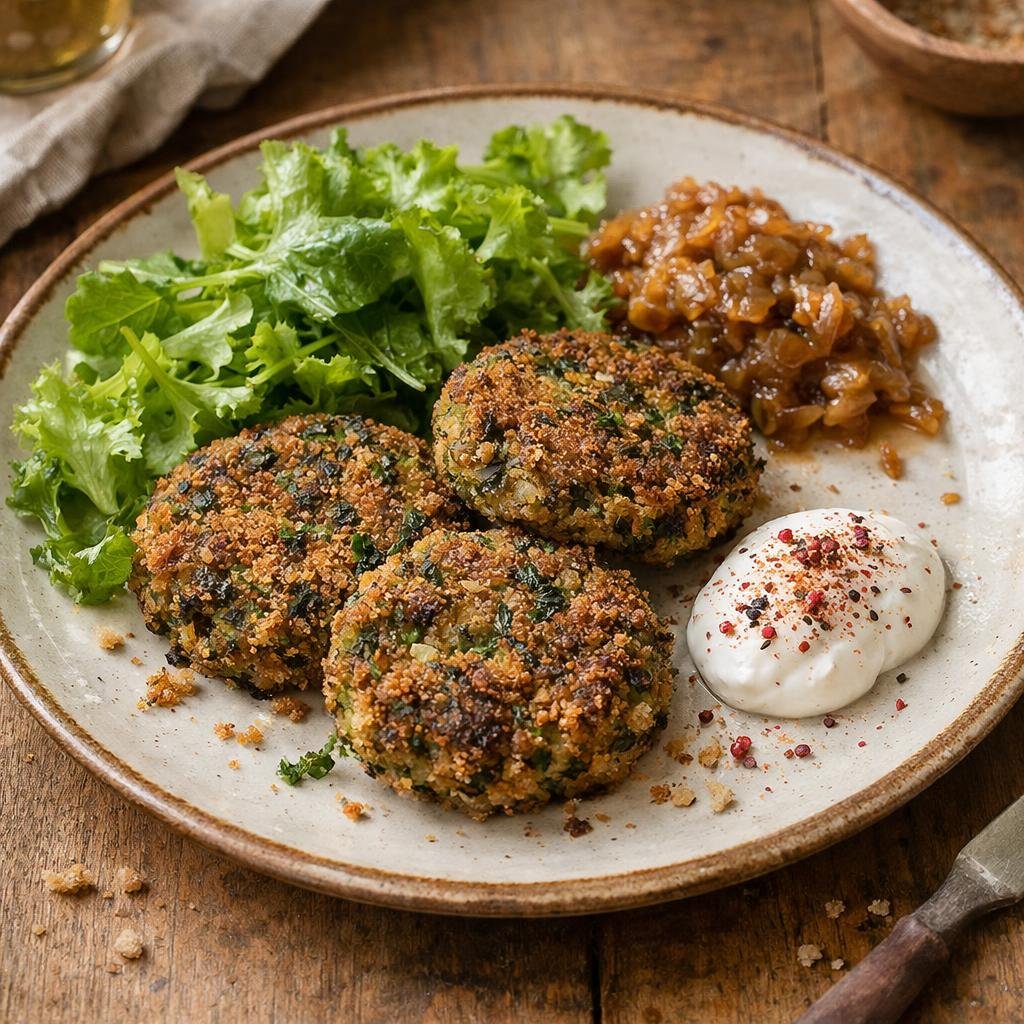 galettes de lentilles vertes