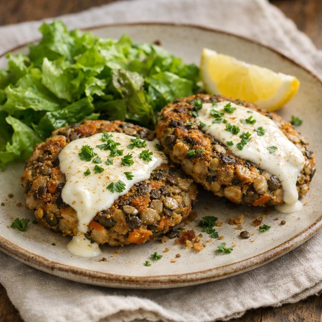 galettes lentilles champignons